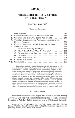 The Secret History of the Fair Housing Act