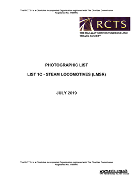 Photographic List List 1C