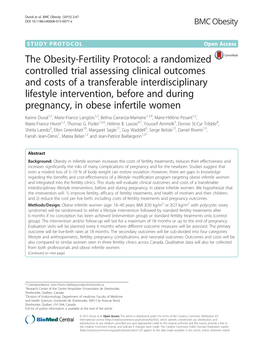 The Obesity-Fertility Protocol