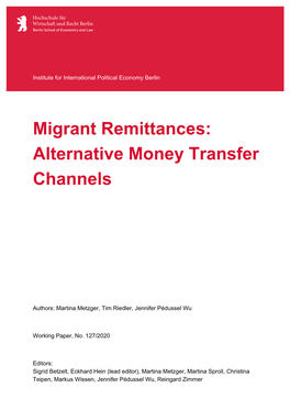 Migrant Remittances: Alternative Money Transfer Channels