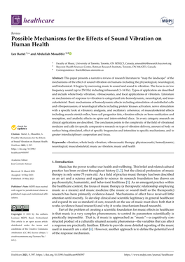 Possible Mechanisms for the Effects of Sound Vibration on Human Health