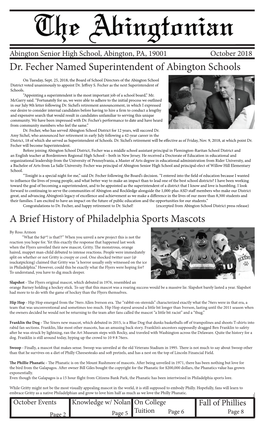 A Brief History of Philadelphia Sports Mascots Dr. Fecher Named