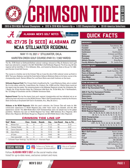 Men's Golf Crimson Tide