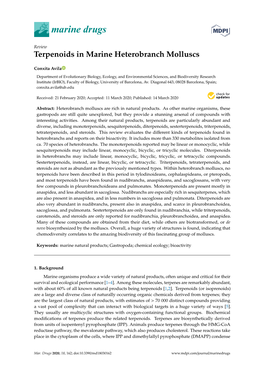 Terpenoids in Marine Heterobranch Molluscs