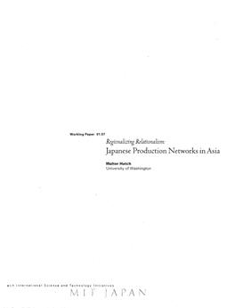 Japanese Production Networks in Asia