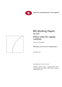 Policy Rules for Capital Controls by Gurnain Kaur Pasricha