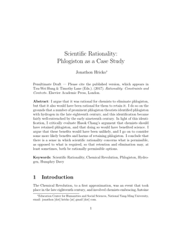 Scientific Rationality: Phlogiston As a Case Study