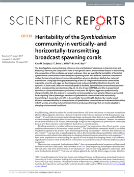 Heritability of the Symbiodinium Community in Vertically- And