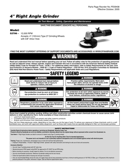 Right-Angle Grinder Complete Assembly Index Key No