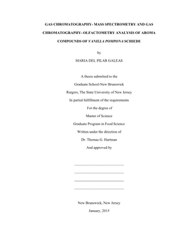 Gas Chromatography- Mass Spectrometry and Gas