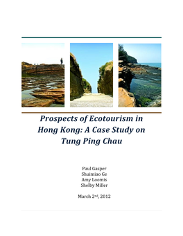 Prospects of Ecotourism in Hong Kong: a Case Study on Tung Ping Chau