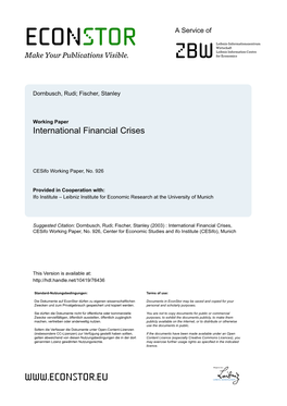 International Financial Crises