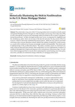 Historically Illustrating the Shift to Neoliberalism in the U.S. Home Mortgage Market