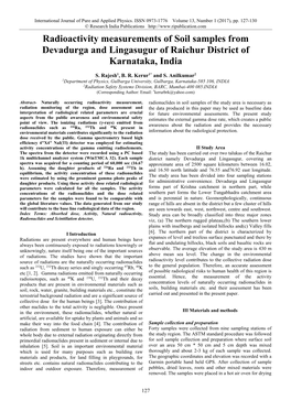 Natural Radionuclides Distribution in Soils