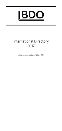 Bdo International Directory 2017