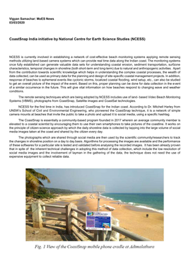 Coastsnap India Initiative by National Centre for Earth Science Studies (NCESS)