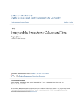 Beauty and the Beast: Across Cultures and Time