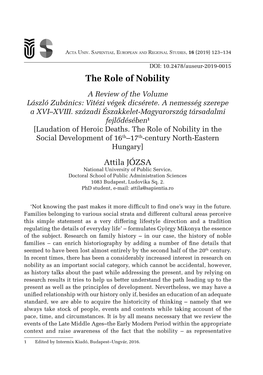 The Role of Nobility