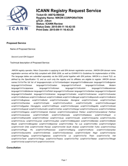 ICANN Registry Request Service