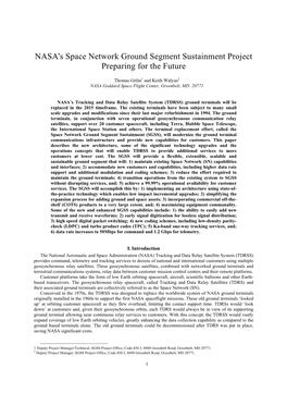 NASA's Space Network Ground Segment Sustainment Project