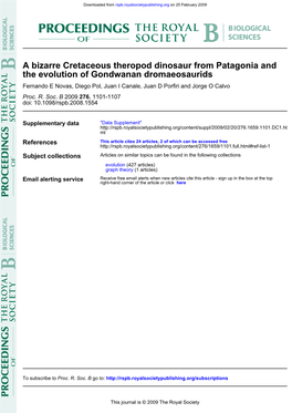 The Evolution of Gondwanan Dromaeosaurids a Bizarre