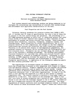 FUEL SYSTEMS TECHNOLOGY OVERVIEW Rob E R T F Riedma N National Aeronautics and Space Administration Lewis Research Center Fuel S