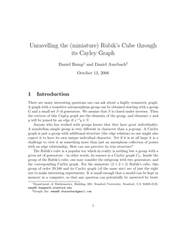 Unravelling the (Miniature) Rubik's Cube Through Its Cayley Graph