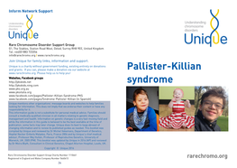 Pallister-Killian Syndrome Groups Worldwide Who Are Studying the Different Aspects of This Syndrome