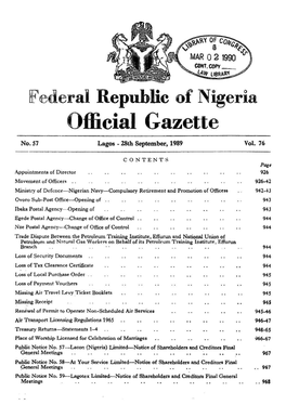 Ederal Republic Ofnigeria