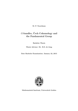 G-Bundles,˘Cech Cohomology and the Fundamental Group