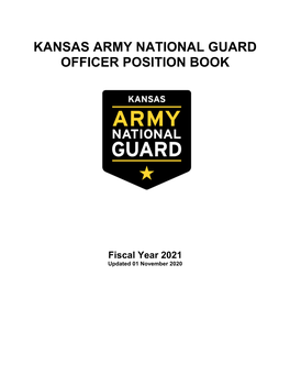Kansas Army National Guard Officer Position Book