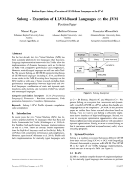 Sulong - Execution of LLVM-Based Languages on the JVM