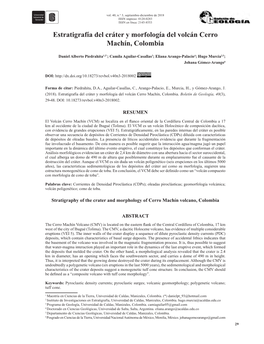 Estratigrafía Del Cráter Y Morfología Del Volcán Cerro Machín, Colombia