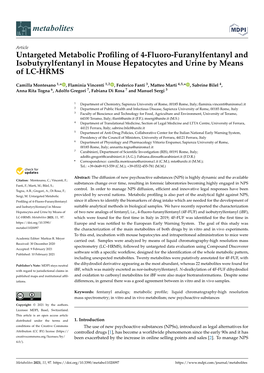 Untargeted Metabolic Profiling of 4-Fluoro-Furanylfentanyl