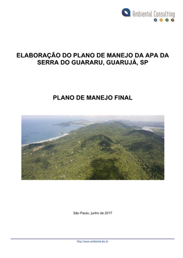 Plano De Manejo Da APA Serra Do Guararu – Pág: 2