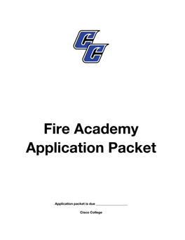 Fire Academy Application Packet