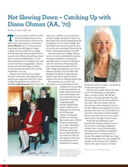 Catching up with Diana Ohman (AA, '70)