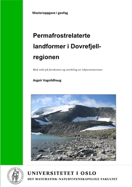 Permafrostrelaterte Landformer I Dovrefjell- Regionen