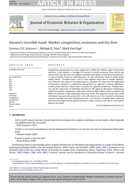 Darwin's Invisible Hand: Market Competition