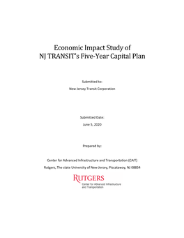 Economic Impact Study of NJ TRANSIT's Five-Year Capital Plan