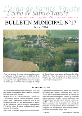 BULLETIN MUNICIPAL N°17 Janvier 2014