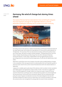 PDF | Germany: No Wind of Change but Stormy
