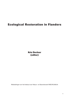 Ecological Restoration in Flanders