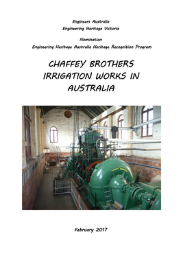 Chaffey Brothers Irrigation Works in Australia