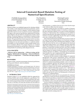 Interval Constraint-Based Mutation Testing of Numerical Specifications