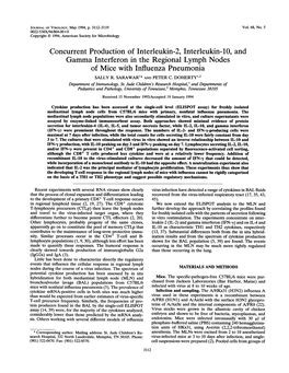 Concurrent Production of Interleukin-2, Interleukin-10, and Gamma Interferon in the Regional Lymph Nodes of Mice with Influenza Pneumonia SALLY R