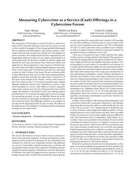 Measuring Cybercrime As a Service (Caas) Offerings in a Cybercrime Forum
