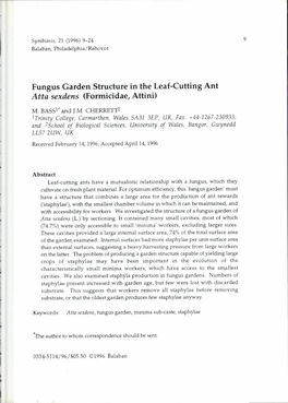 Fungus Garden Structure in the Leaf-Cutting Ant Atta Sexdens (Formicidae, Attini)