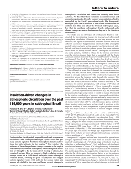 Insolation-Driven Changes in Atmospheric Circulation Over the Past 116,000 Years in Subtropical Brazil