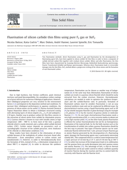 Fluorination of Silicon Carbide Thin Films Using Pure F2 Gas Or Xef2